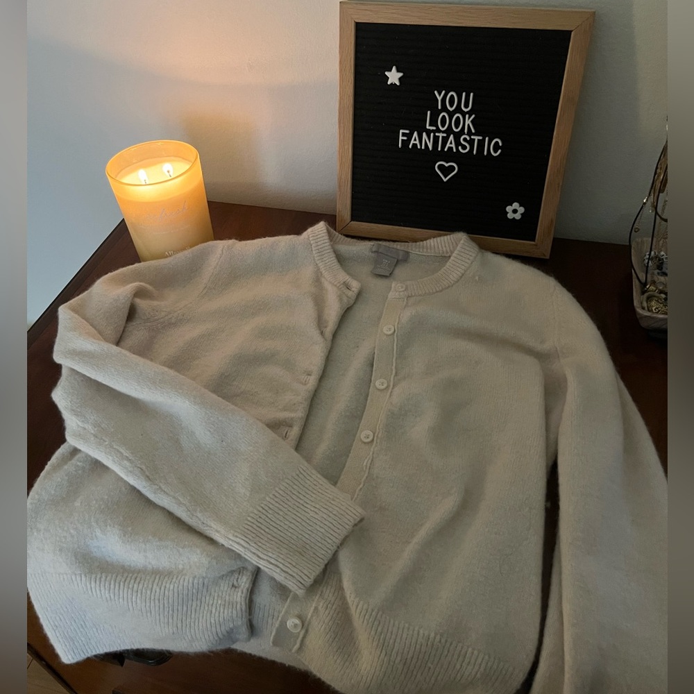 H&M Cardigan, cream, size small